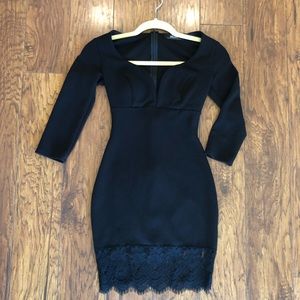 Lulus black long sleeve cocktail dress